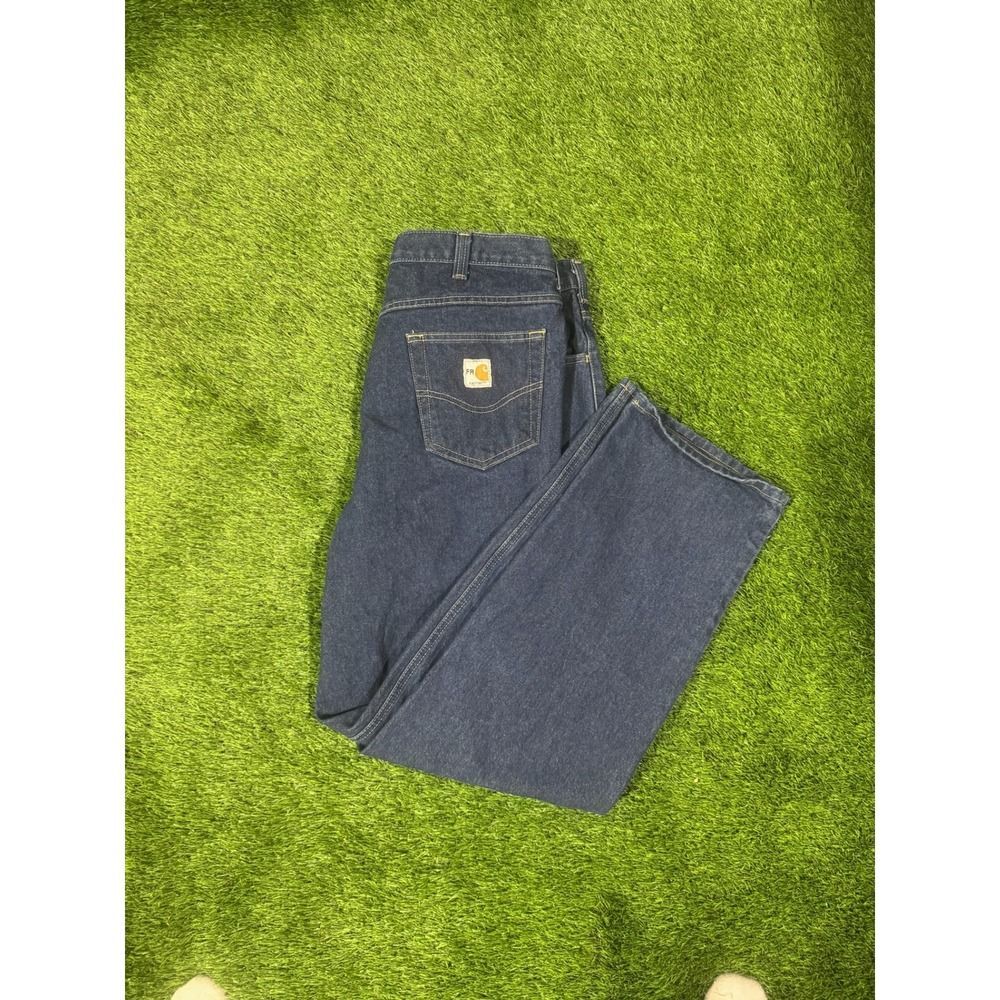 Vintage Carhartt FR Mens Jeans 38x32 Dark Wash Flame Resistant Work Denim Pants